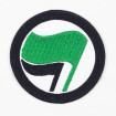 Parche bordado acción antiespecista bandera verde y negra
